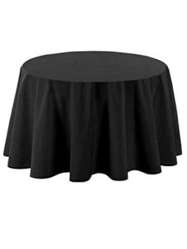 Location de nappe ronde satin noire pour événement à Dunkerque